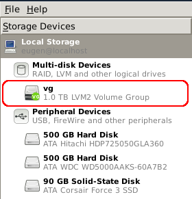 lvm not showing in disk utility