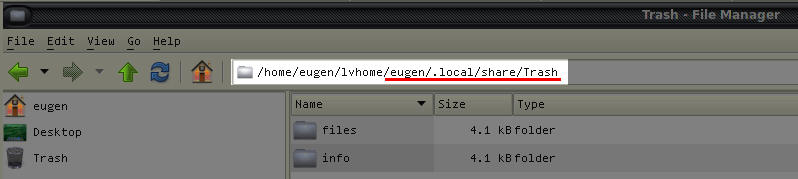 unable to find or create trash directory