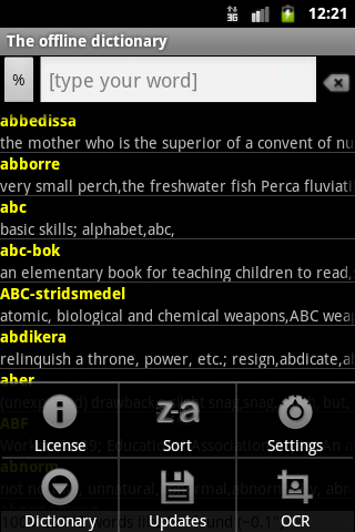 offline Android multi-language dictionary
