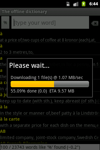offline Android multi-language dictionary