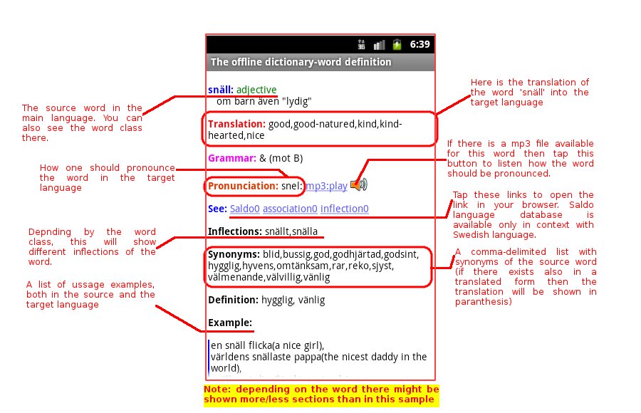 offline Android multi-language dictionary