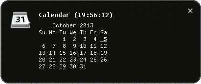xfce calendar panel