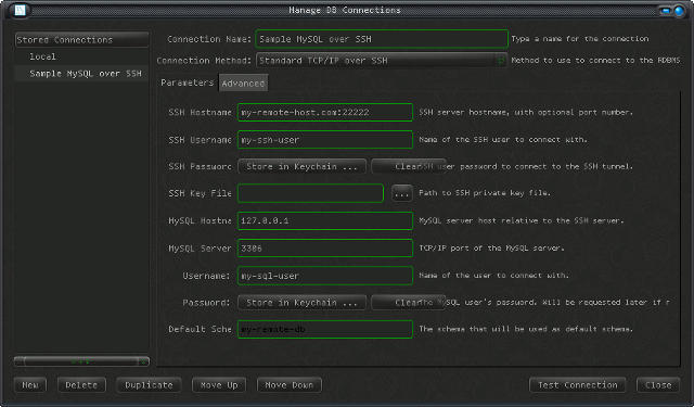 mysql ssh connection