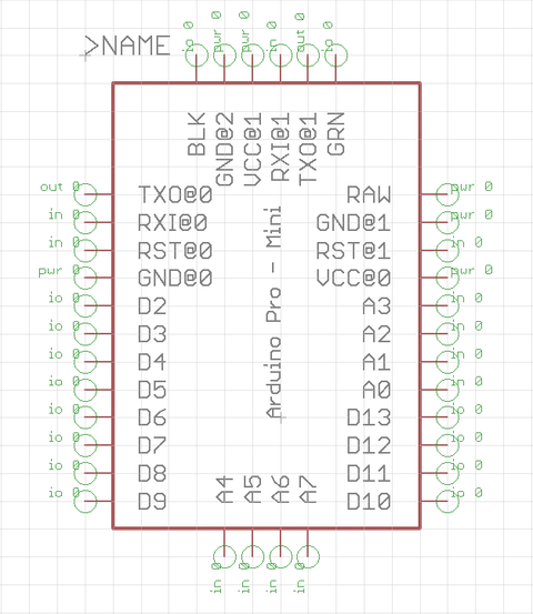 Eagle library for Arduino Pro Mini
